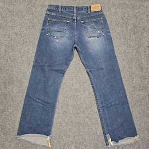 VTG Abercrombie & Fitch 1892 Relax Straight Button Fly Jeans 34x30 Destroyed WOW